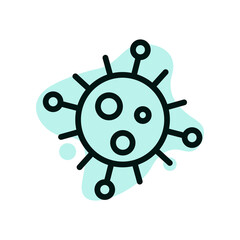 Obraz premium Coronavirus icon. 2019-nCoV, Covid-2019, Covid-19 Novel Coronavirus Bacteria. No Infection and Stop Coronavirus Concepts. Dangerous Coronavirus. Isolated Vector Icon