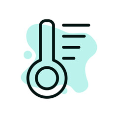 thermometer icon. simple line, outline and filled vector sign. Symbol, logo illustration. 