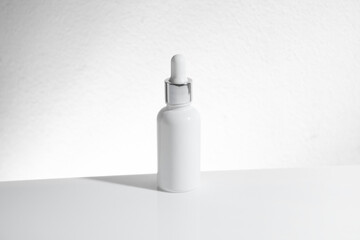 mockup of beauty fashion cosmetic makeup bottle lotion product with skincare healthcare concept on white background