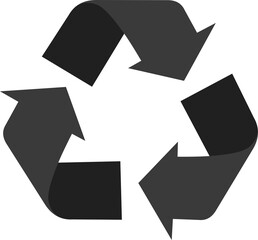 Vector illustration of recycling symbol in black color