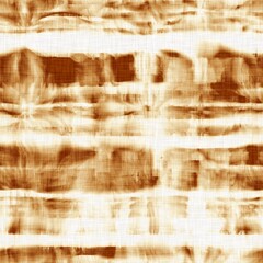 Seamless tie dye ink bleed surface pattern for print or fashion. High quality illustration. Creased and faded color dye on white woven linen textured fabric. Hippie artistic print for faux fashion.