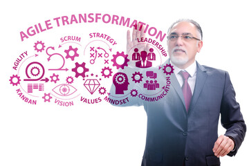 Businessman in agile transformation concept
