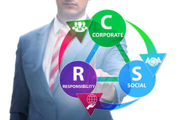 Concept of CSR - corporate social responsibility with businessma