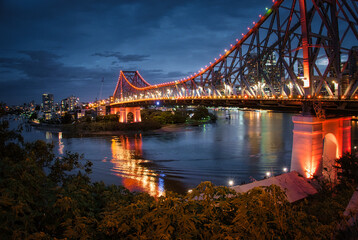 Fototapeta na wymiar Night view of Story Bridge in Brisbane. High quality photo