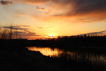 Sunset On The Lake, Pylypow Wetlands, Edmonton, Alberta