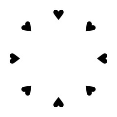 Heart Icon or Symbols in Circular Order. Vector Image.