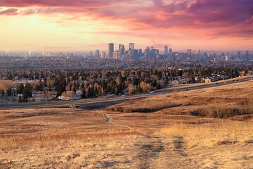 Sunrise Clouds Over The Calgary Skyline