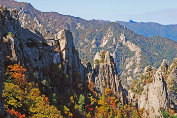 설악산 국립공원의 가을풍경