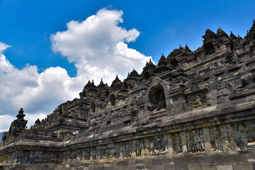 Borobudur, the world's largest Buddhist temple in Java, Indonesia