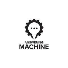 Answering machine logo design template