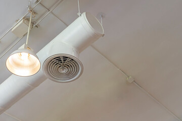 Air duct conditioning ceiling in the building