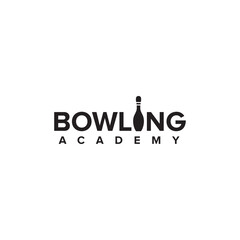 Bowling academy logo design template