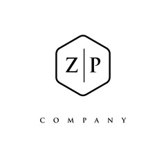 initial ZP logo design vector