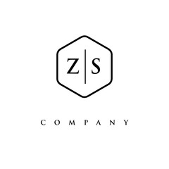 initial ZS logo design vector