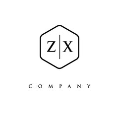 initial ZX logo design vector