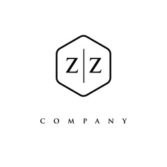 initial ZZ logo design vector