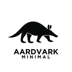 minimal aardvark black vector logo design