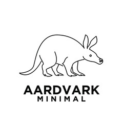 abstract minimal mono line black aardvark vector logo design
