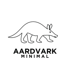 abstract minimal mono line black aardvark vector logo design