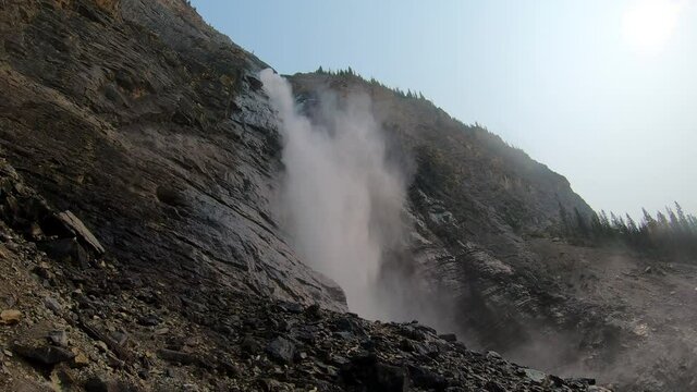 Close up view of Takakkaw Falls in Yoho National Park, British Columbia, Canada