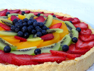 Delicious homemade fresh fruit tart 
