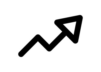 Upward increase rise up arrow icon