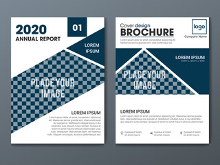 Naklejka premium Brochure creative design. Multipurpose template. Trendy Minimalist flat geometric design.