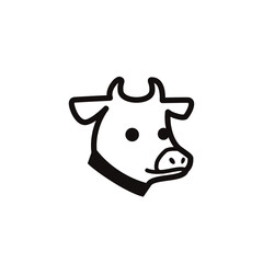 ロゴデザインのための、牛の線画