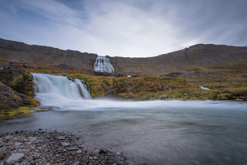  waterfall in the mountains Iceland