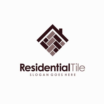Residential Tile Logo With Home Concept