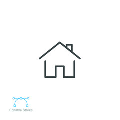 small house icon. Elements of architecture for real estate concept. stay home logo. Home buying budget for mortgage outline style. editable stroke Vector illustration design on white background EPS 10