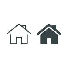 small house icon. Elements of architecture for real estate concept. stay home symbol. Home buying budget for mortgage logo line and solid style. Vector illustration. design on white background. EPS 10