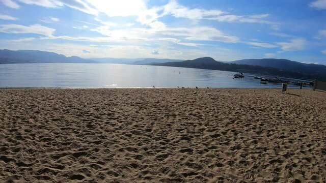 Boyce-Gyro Beach Park on Okanagan Lake in Kelowna, British Columbia, Canada