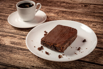 Fototapeta na wymiar brownie cake and coffee