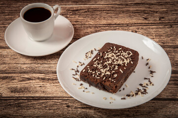 brownie with sprinkled chocolate