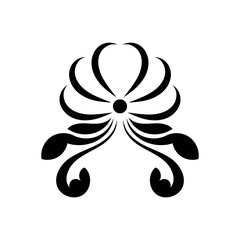 Retro ornament antique style acanthus. Good for tattoos, prints, and postcards. Vector illustration