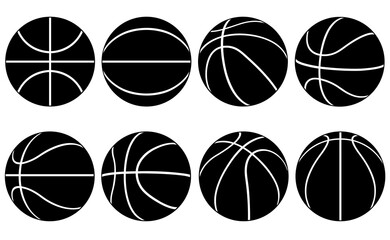 Illustration of basketball balls isolated on white