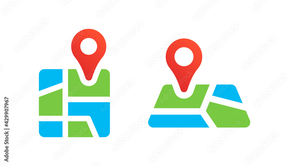 Poster Map with pin pointers icon vector illustration.