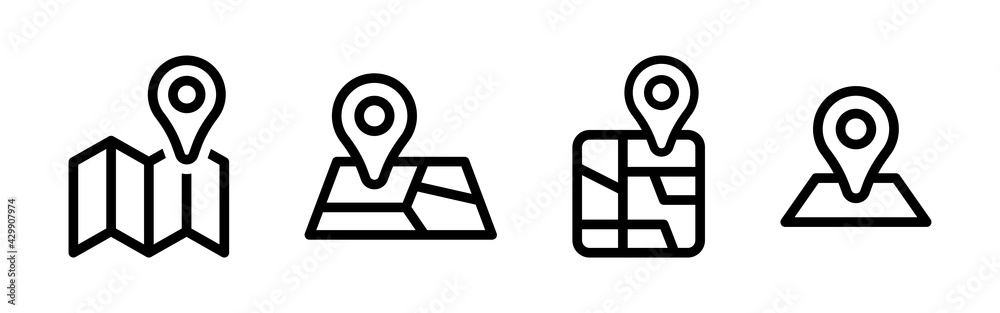 Poster maps location marker vector icon set