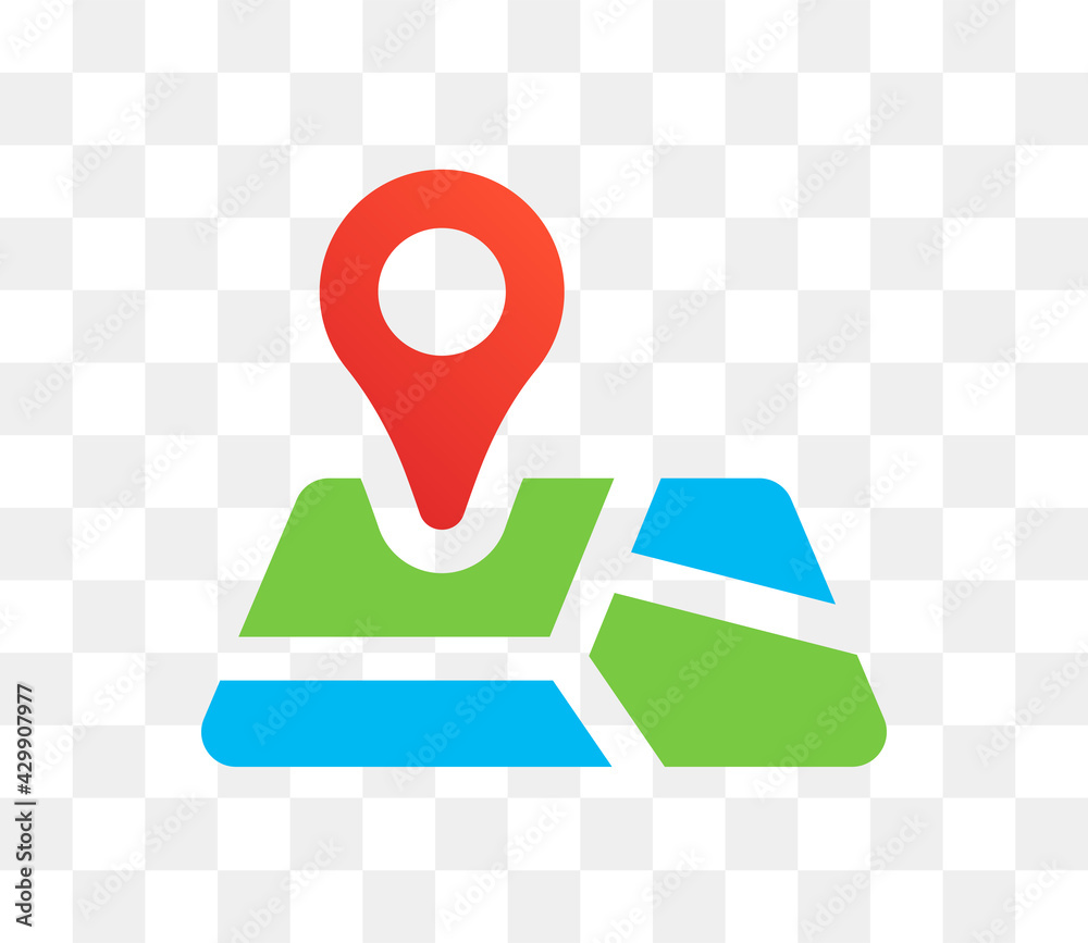Poster map icon with red marker pin for location