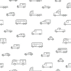Seamless Pattern Abstract Doodle Elements Hand Drawn Collection Cars Transport Vector Design Style Background Illustration Cartoon Icons
