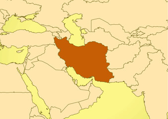 Iran map old vintage asia