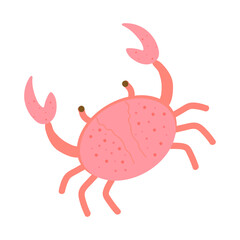 Crab. Isolated on white background. Vector illustration.