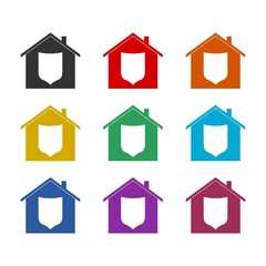 Obraz premium Home Security Logo Icon isolated on white background color set