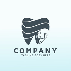 family dental fitness logo vector design template