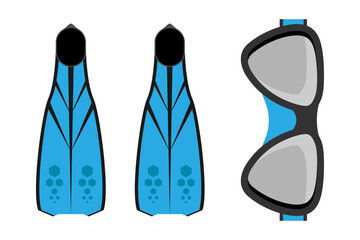 Free diving Kit Vector Illustration