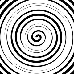 Swirl hypnotic black and white spiral. Monochrome abstract background. Vector flat geometric illustration.Template design for banner, website, template, leaflet, brochure, poster