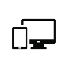 Desktop and mobile icon vector graphic illustration