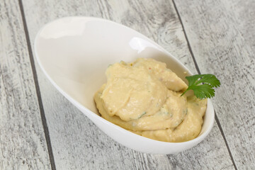 Hummus snack with olive oil