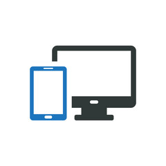 Desktop and mobile icon vector graphic illustration